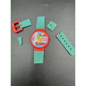 Vtg 1988 Peter Max Neo Max Watch Runner Save The Rainforest New Battery Runs VG+